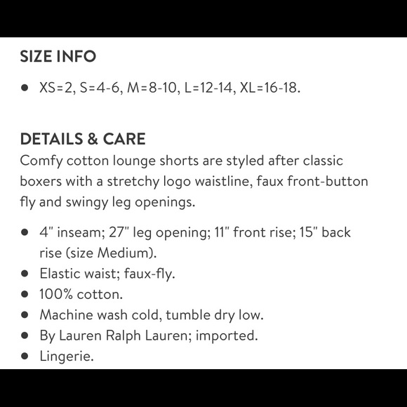 NWT Ralph Lauren Essentials Boxer Pajama Shorts L - Picture 7 of 7